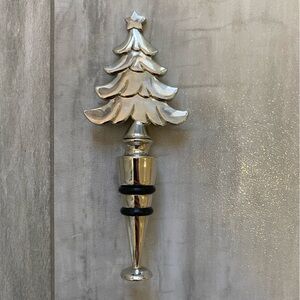 Festive Metal Christmas Tree Holiday Wine Bottle Stopper